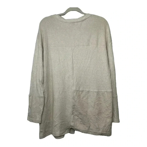 Anthropologie Saturday Sunday Light Pink Cream Long Sleeve Sweater Lace … - Picture 4 of 8